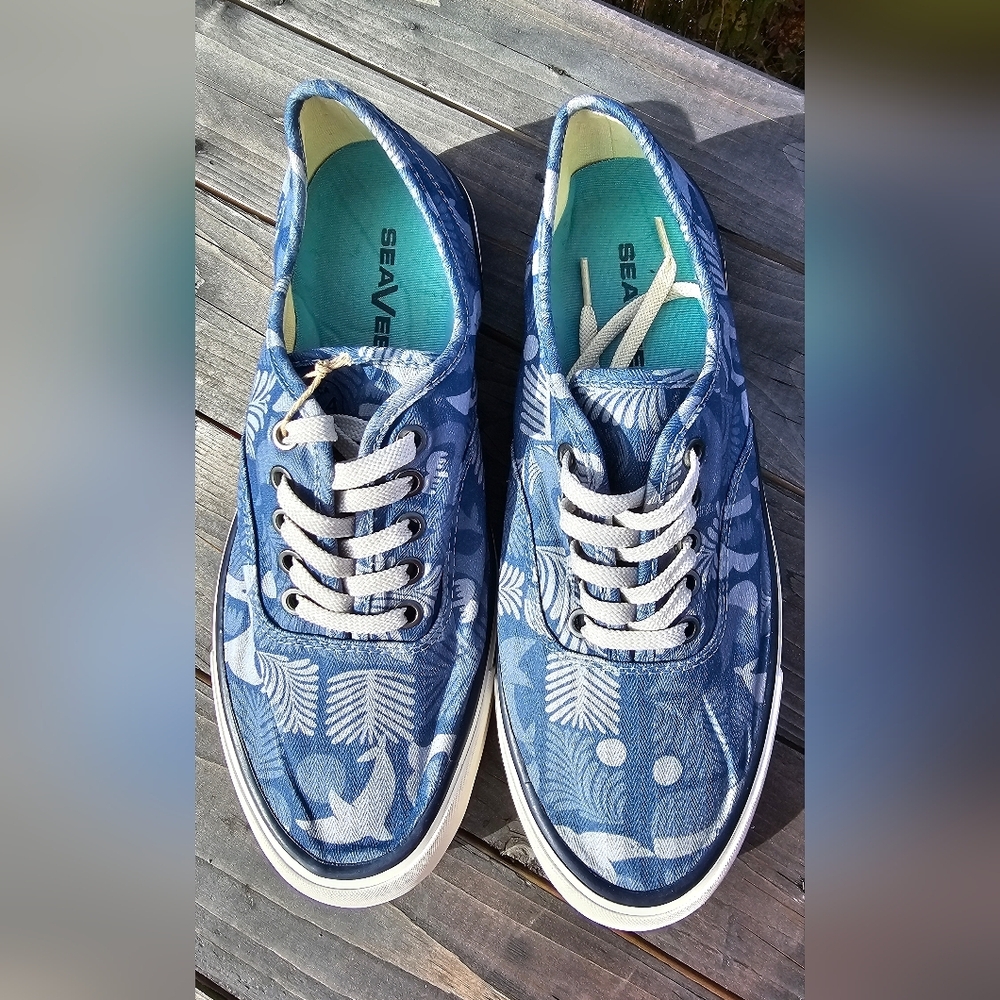 SeaVees Legend Sneaker CIMWI Ocean Blue Herringbone Twill Size 9